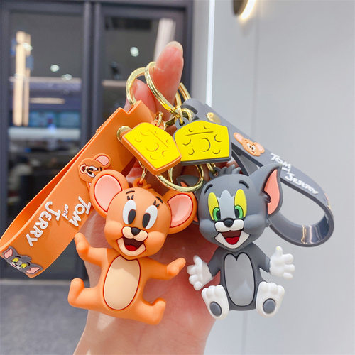 Tom and Jerry Anime Cartoon toys Doll Car Cute Key Chain Bag