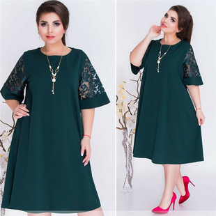 Plus New Casual Ladies Midi Brand Size Summer Women Dress