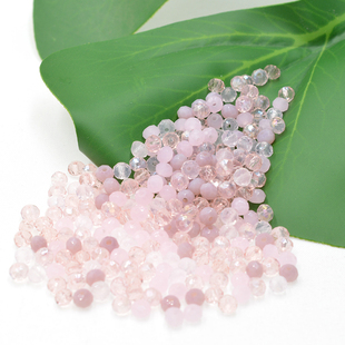 Bright Pink Multicolor 4/6mm Diameter Rondelle Faceted Cryst