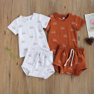Newborn Infant Baby 2pcs Summer Outfit Casual Set Short Slee