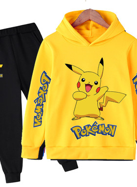 2022 New Children's Clothing Pikachu- Hoodie Pokemon- Suit K