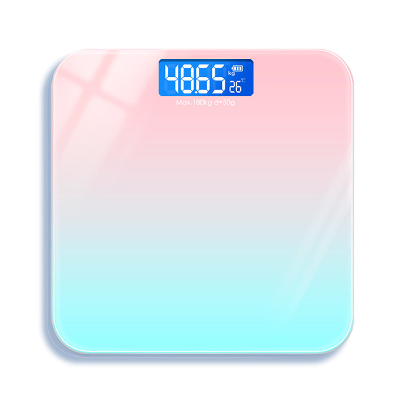 180KG Gradients Pink Color Bathroom Scales Floor Digital Sca