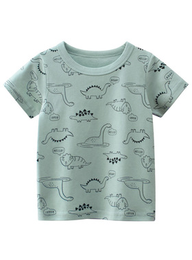 2022 Summer Boys T Shirt Cartoon Dinosaur Baby T-shirts Shor