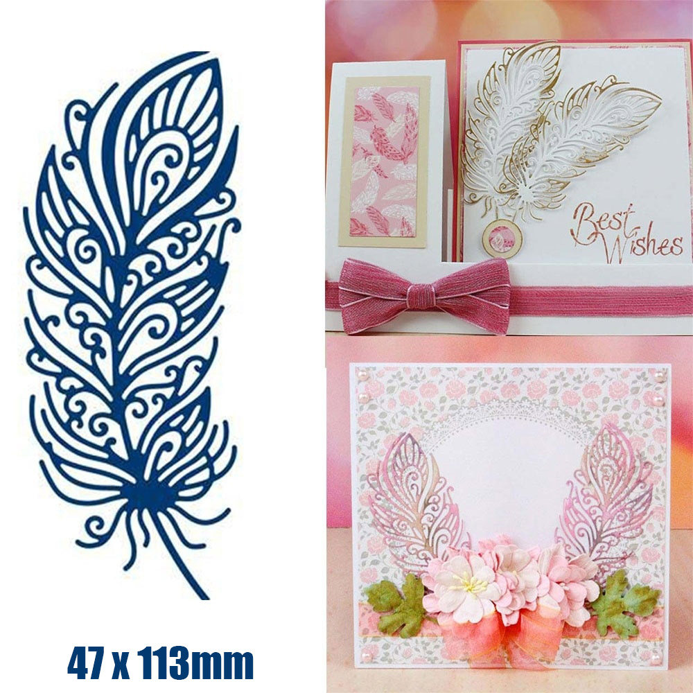 DIY Feather Metal Cutting Dies 2021 Scrapbook flower album m