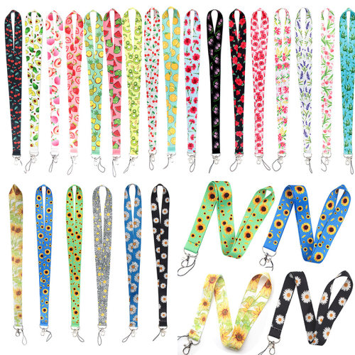Fashion Floral Neck Strap Key Lanyard ID Card Phone Key Chai