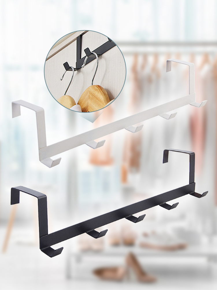 Coat Hook Rack Over the Door 5 Hooks Home Organizer Metal Ha