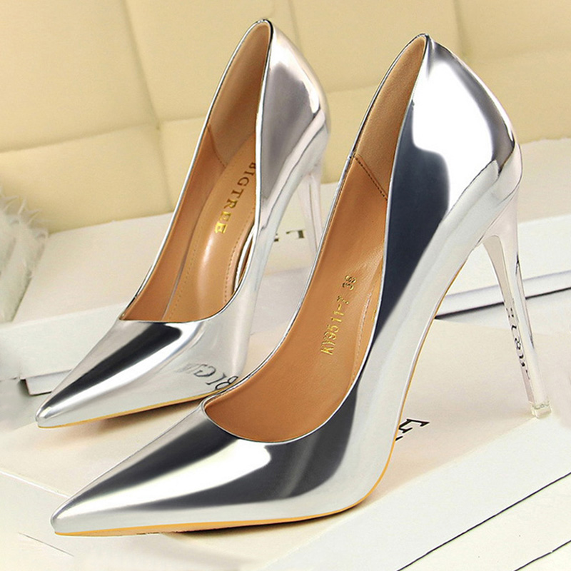 Shoes Woman Pumps Patent Leather High Heels Shoes Women Basi
