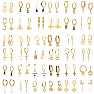 ROMAD Gold Silver Color Hoops Earrings For Women Pendientes