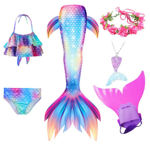 Kids Girls Swimming Mermaid Tail Mermaid Costume Cosplay Chi