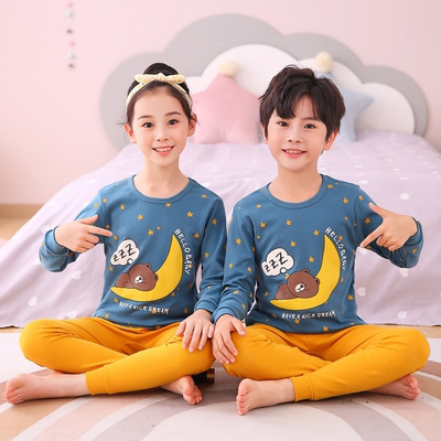 Baby Kids Pajamas Sets Cotton Boys Sleepwear Suit Autumn Gir