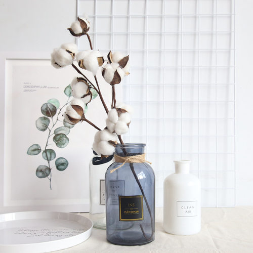 1Pc Naturally Dried Cotton Flowers Artificial Plants Floral