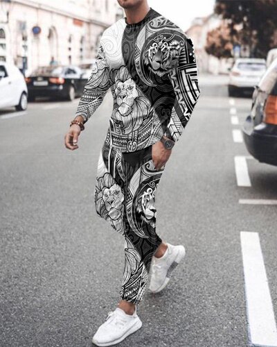 Autumn New Men Tracksuit Casual Solid Sports Set Long Sleeve