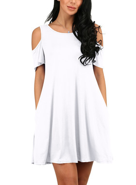 ONCE Women Summer Dress 2022 Solid Beach Dresses Female Off
