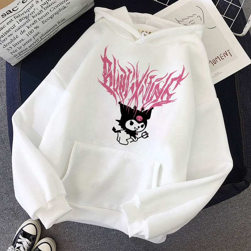 Kawaii Cartoon Graphic Print Hoodie Tee Harajuku Aesthetic W