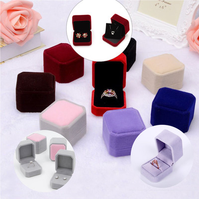 Velvet Jewelry Box Ring Holder Gift Packaging Marriage Stora