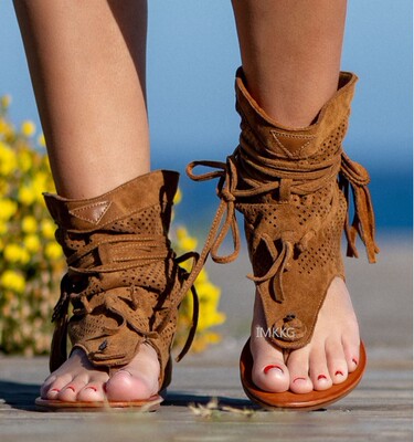 Women's Retro Sandals Gladiator Ladies Clip Toe Vintage Boot