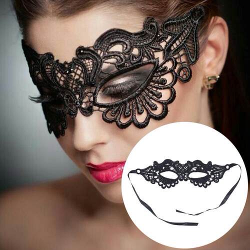 2022 Sexy Women Hollow Lace Masquerade Face Mask Princess Pa
