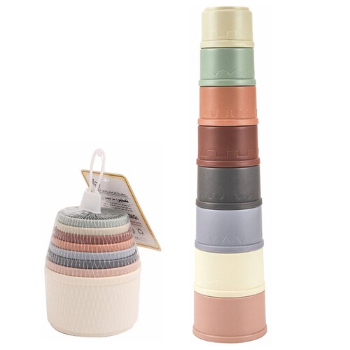 Kids Bathroom Stacked Cups Set Toys Cup Stacking Toys Water/