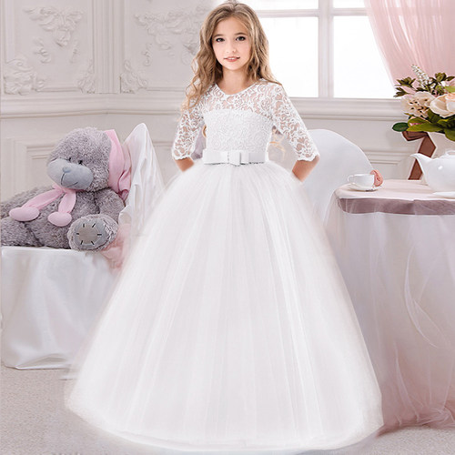 Long Casual Summer Dress Teens Girls Costume Lace Children C