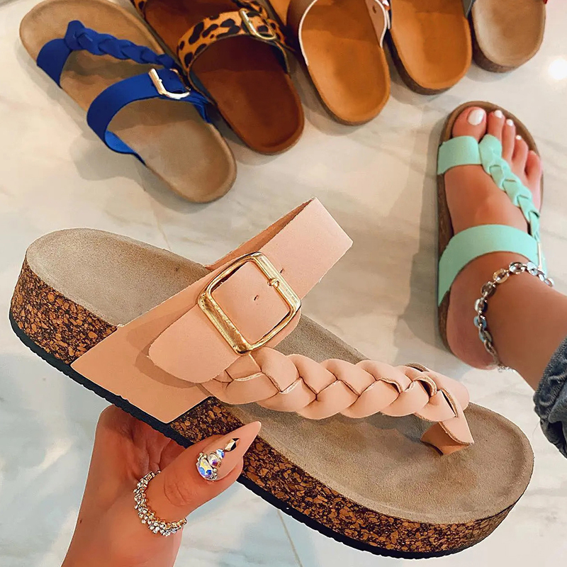 Women Sandals 2022 Summer Sandals Flat Beach Shoes Women Sli