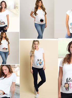 Summer Fashion Pregnant Woman Clothes Maternity Baby Peeking