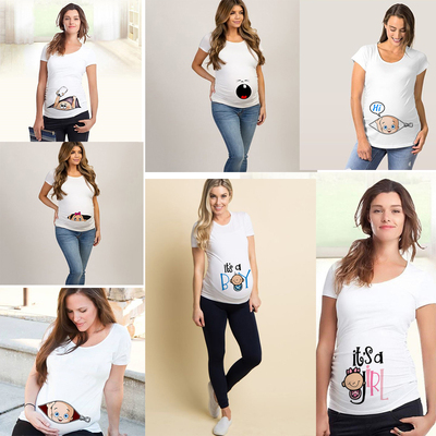 Summer Fashion Pregnant Woman Clothes Maternity Baby Peeking