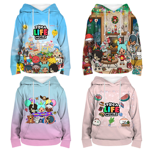 Children Toca Life World 3D Print Hoodies for Girls Boys Kid