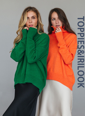 Toppies 2021 Winter Thick Warm Sweater Turtleneck Oversize P