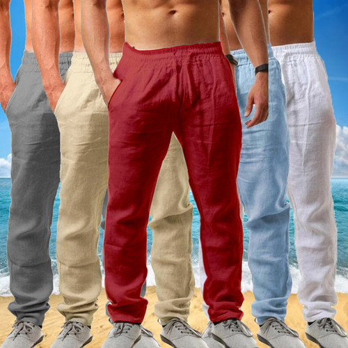 2022 Fashion New Men's Trousers Cotton Linen Pants Male Summ