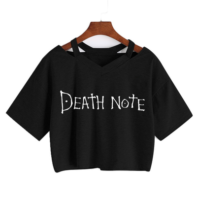 Anime Death Note Yagami Light print T-shirt Women Short Slee