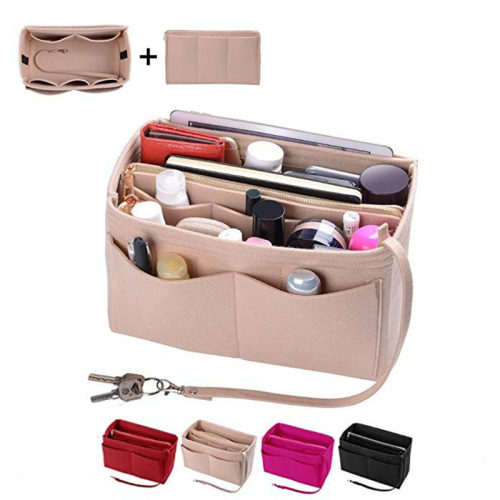 HHYIMI Brand Make up Organizer Felt Insert Bag For Handbag T