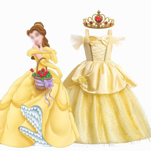 Girl Belle Princess Dress Kids Beauty and The Beast Costume