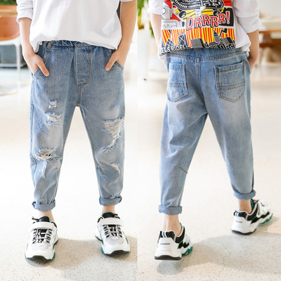 IENENS 4-13 Years Boys Jeans Clothes Kids Cowboy Long Pants