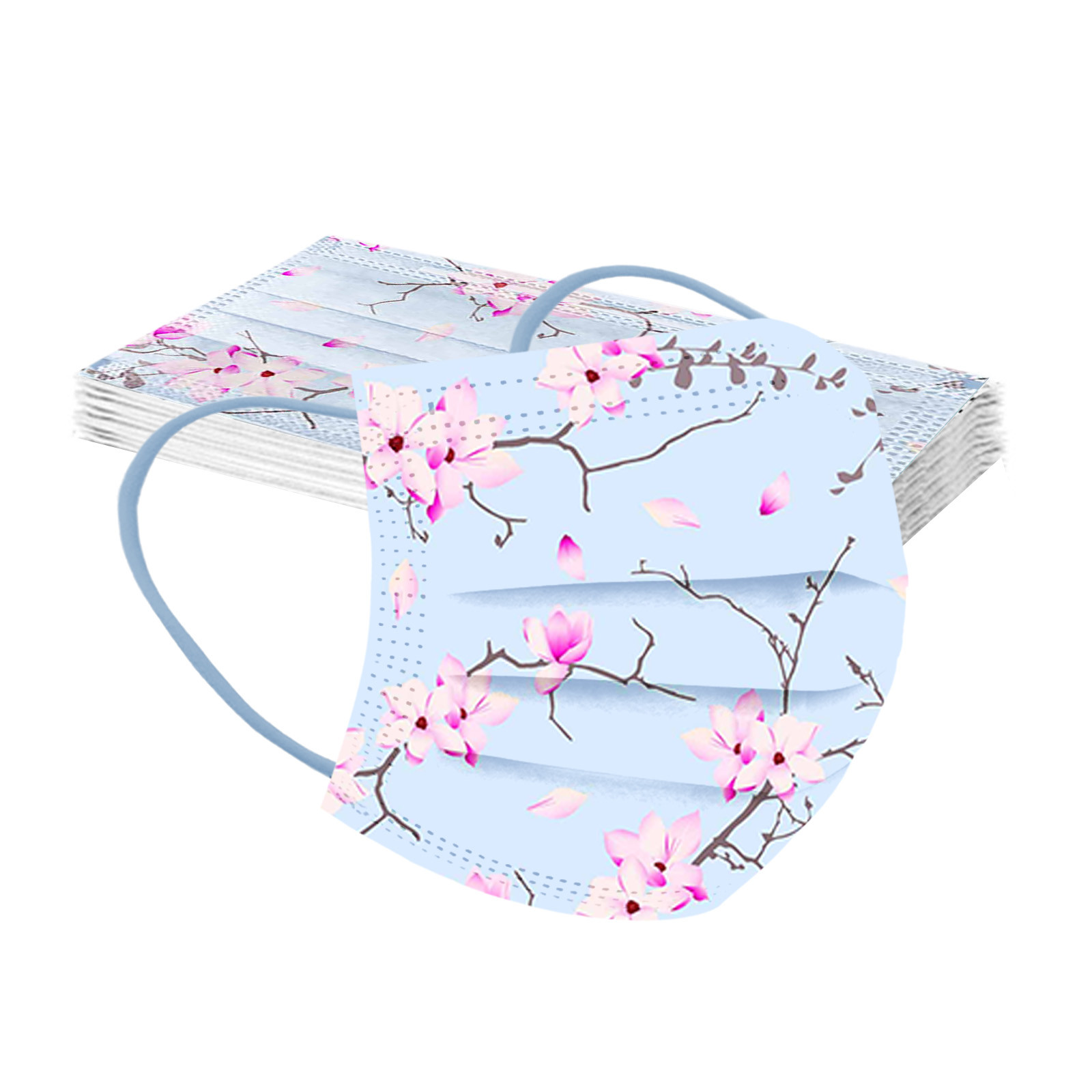 10-50pcs Mascarillas Disposable Mask Adult Cherry Blossoms P