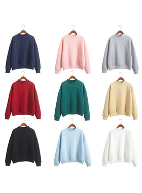 Women Kintted Autumn Simple Casual Sweatshirt Round Ncek Pul