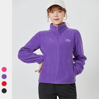 Women/Men Polar Fleece Sports Jacket Running Plus Velvet Fit