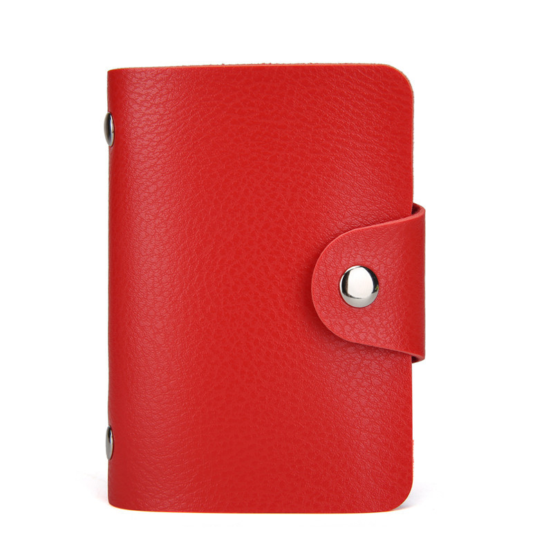 Hasp Leather 24 Slots Bits Business Card Bag Card Case Men W