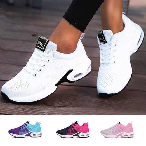 Ladies Trainers Casual Mesh Sneakers Pink Women Flat Shoes L