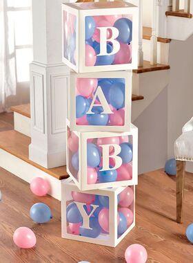 Customize Letter Transparent Name Baby Shower Box 1st Birthd