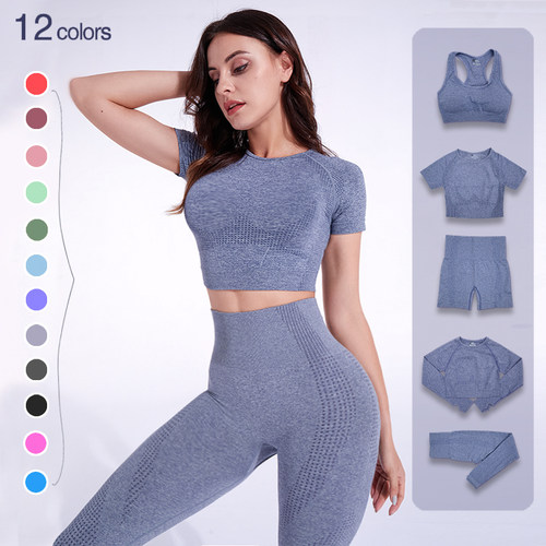 2/3/5PCS Seamless Women Yoga Set Workout Sportswear Gym Clot