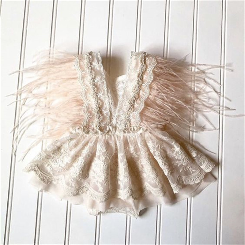 Princess Infant Baby Girls Lace Embroidery Romper Dress Swee