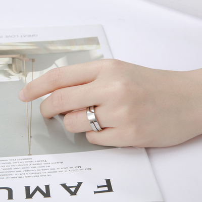 Skyrim Fashion Simple Stainless Steel Couple Ring for Men Wo