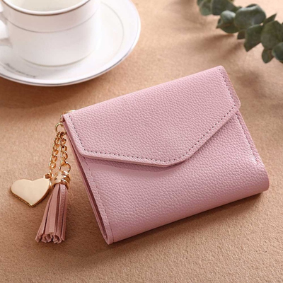 Women's Wallet Cute Student Tassel Pendant Short Wallet nd S