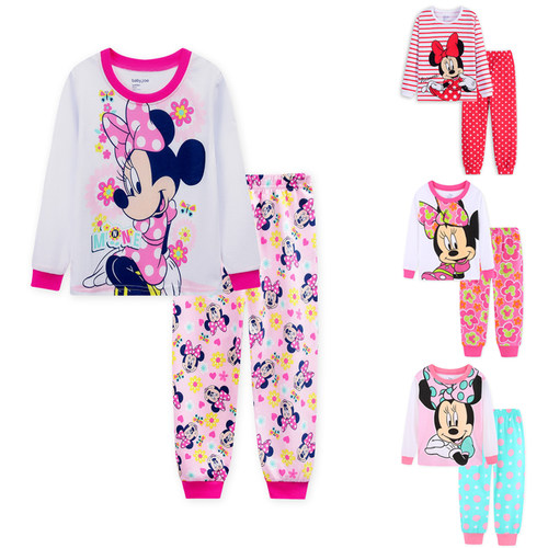 Children Casual Pajamas Clothing Set Girls Minnie Cartoon Sl