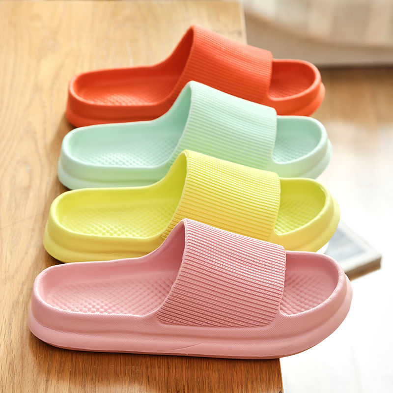 New Thick Platform Bathroom Home Slippers Women Men Soft Sol