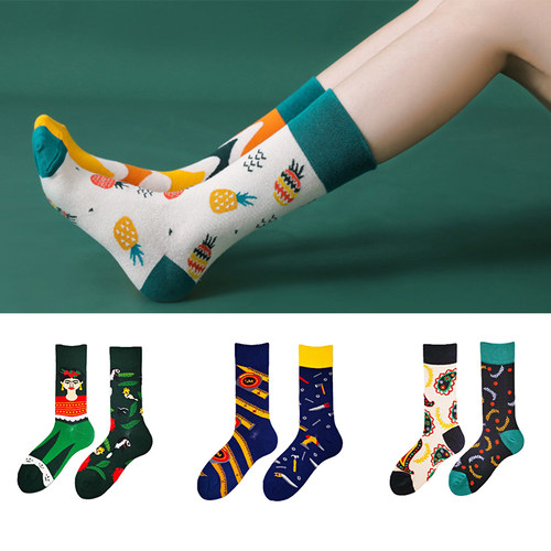 Funny socks art abstract cotton male animal socks female uni