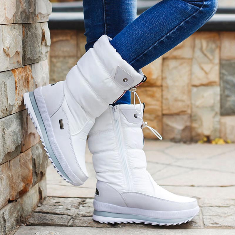 Women snow boots shoes warm woman winter boots thick plush w