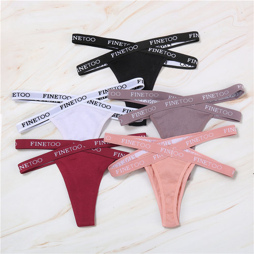 FINETOO Women Panties Front Cross Cotton Lingerie Sexy Low W