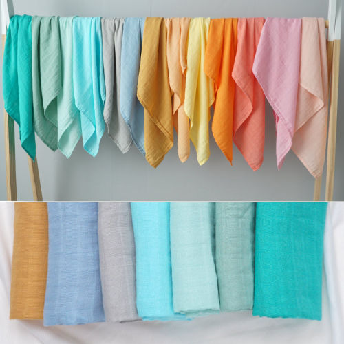 60*60cm 70%Bamboo 30%Cotton Baby Blanket Muslin Swaddle Blan