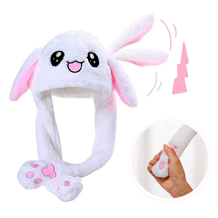 Cute Rabbit Hat Beanie Winter Moving Bunny Ears Hat for Kids